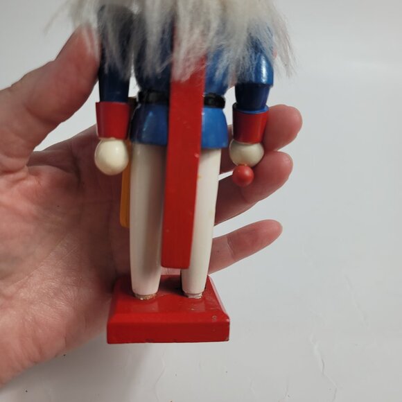 Vintage Santa's Workbench Nutcracker Baron Blue Uniform Black Hat with Star - Picture 12 of 13